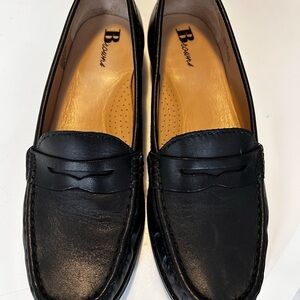 Black Leather Loafers by Browns